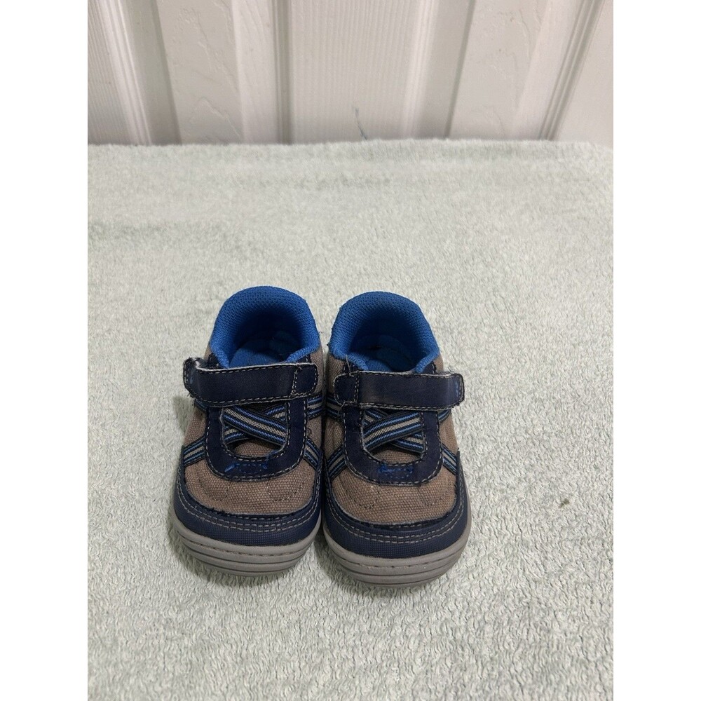 Surprize Toddler Boys Shoes Size 5 Brown Blue Hook & Loop